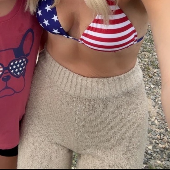 Oneill Cozy Tan Knit Flare Pants - Picture 9 of 9